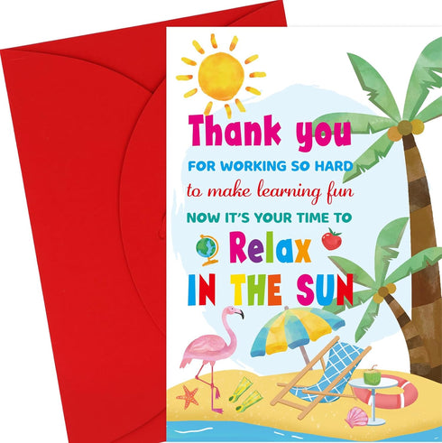 WorldBazaar End of Year Teacher Card Teacher Appreciation Thank You Card Summer