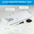 Glassboard Studio Glass Dry Erase Doodle Tray for Desktop Office Supply Storage - Includes 8 Markers and Eraser (White)