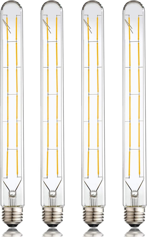 Leools LED Tube Bulbs,T10 Tubular Edison Style LED Filament Bulb, 12W Dimmable