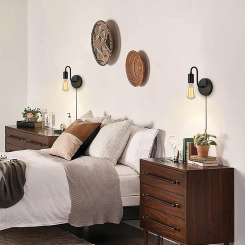 E26 1-Light Plug in Wall Sconce with On Off Switch Industrial Wall Mount Light Fixture Vintage Wall Sconces with Plug