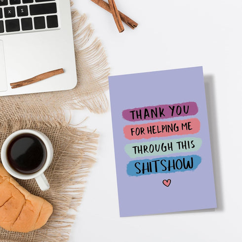 Spercy Funny Thank You Card for Women Men, Thank You for Supporting Me Card, Humor Appreciation Card for Coworker