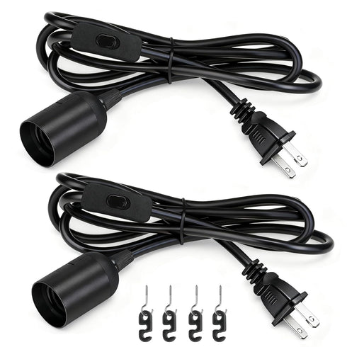 Hanging Light Bulb Socket with Cord - 10Ft Plug in Light Socket