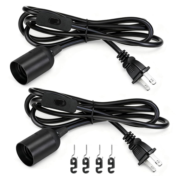 Hanging Light Bulb Socket with Cord - 10Ft Plug in Light Socket