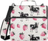ALAZA 3 Ring Zipper Binder Milk Cow Pink Strawberry Binders Bag with Shoulder