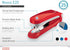 Novus E25 Compact Stapler, 25 Sheet Capacity, Precision Staple Guide, German Engineered, 10 Year Warranty, Red