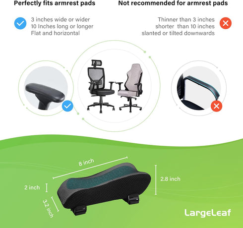 Chair Ergonomic Armrest Cooling Gel Pads, Elbow Pillow Pressure Relief for Office Gaming Chair - 2-Piece Set