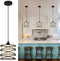 Farmhouse Pendant Island Light Fixtures, Metal Hanging Light Fixtures with Fabirc Lighting