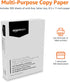 8.5 11 Inches, 20 lb, 92 1 (500 Amazon Basics Multipurpose Copy Printer Paper, x Bright, White, Ream Sheets), Jam-Free