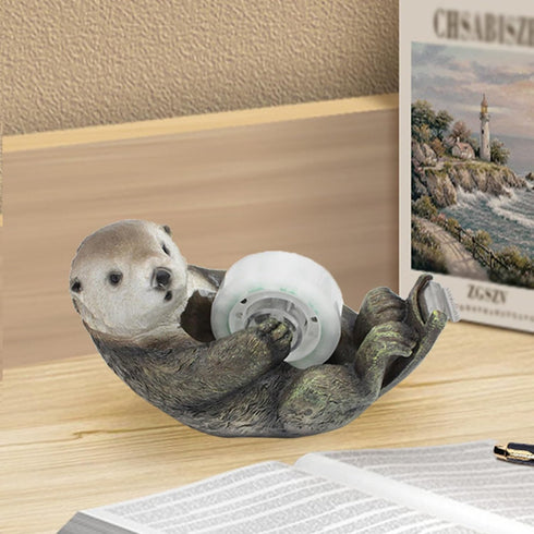 Otter Tape Dispenser | Cute Stationery Sets, Adhesive Roll Holder and Tape Cutter, Cute Gifts