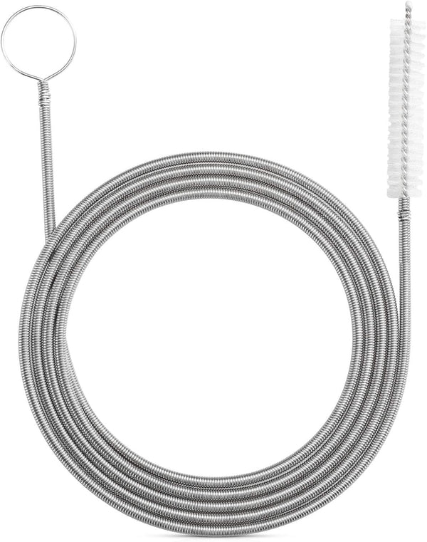 Extra-Thick 61-Inch Drain Brush, Stronger Spring Stainless Steel and Nylon Pipe Cleaner for Flexible, Curved & Slim
