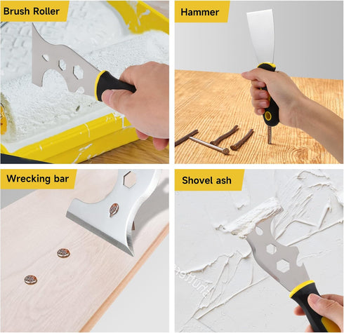 3Pcs Putty Knife Set - 2" 4" Stainless Steel Spackle Knives for Repairing Drywall and Applying Putty, Plaster, Cement