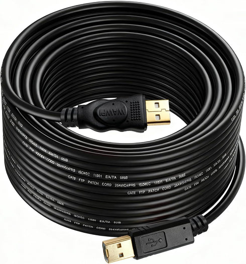 USB 2.0 Cable - A-Male to B-Male -Printer/Scanner 10 Feet (3 Meters)