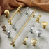 SANCHAKOU 2Pcs Brass Kitchen Cabinet Knobs Brass Wardrobe Handle Chrome Bedside Table Drawer Cabinet Door Handle Round