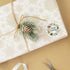 Ivory Holiday Floral Happy Holidays Stickers, 1000 White Wreath Christmas Labels Roll, 1.5" Round Seals
