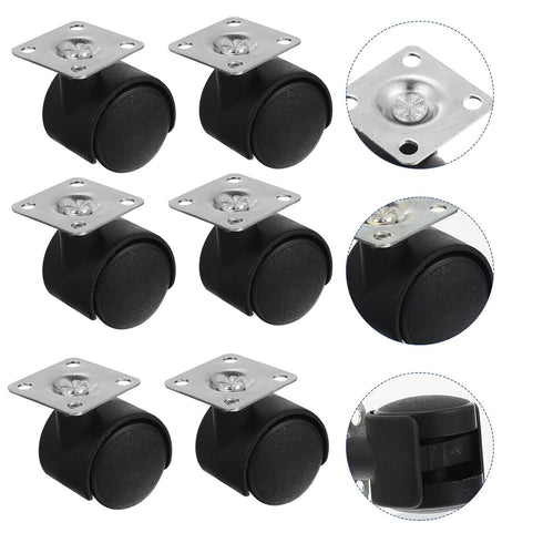 Ipetboom 10pcs 1-inch Swivel Plate Casters Wheels for Cart and Furniture Heavy Duty Caster Wheels Without Brake Smooth