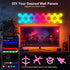 8 Pack Kangtaixin Hexagon LED Lights - RGB Wall Panels with Music Sync, Smart App & Remote Control, DIY Modular Hex