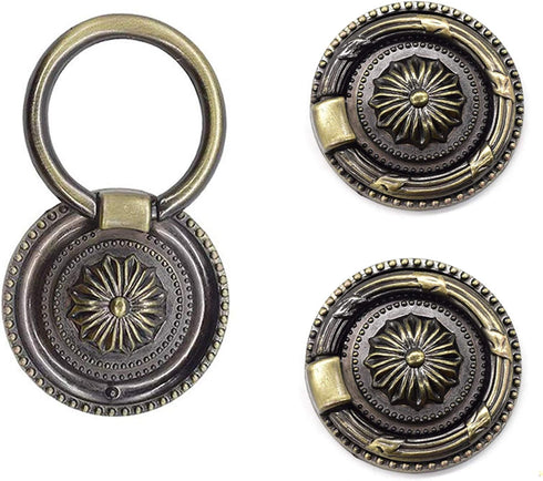 1.77 Inch Cabinet(6 Pack) YankMooM Antique Drawer Pulls Bronze Dresser Pull Rings Round Drawer Handles Vintage Cabinet