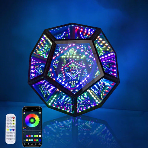 venveal Infinity Mirror Light Cool Led Changing Night Dodecahedron Light with Music Sync