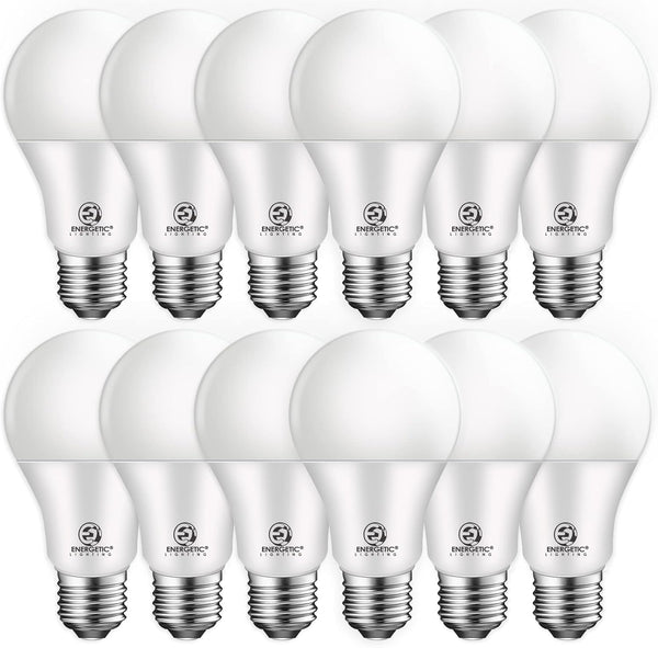 E ENERGETIC LIGHTING Dimmable LED Light Bulbs, 60W Equivalent, 5000K Daylight, 8.5W 800 Lumens, 12 Packs