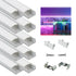Muzata 10Pack 3.3FT/1M LED Channel Aluminum U Shape Silver LED Strip Diffuser