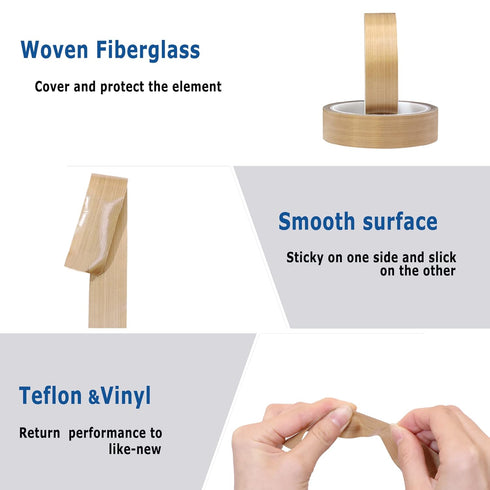 High Temperature Teflon Tape, 1 inch x 33 feet, PTFE Adhesive for Weston, FoodSaver, Seal A Meal