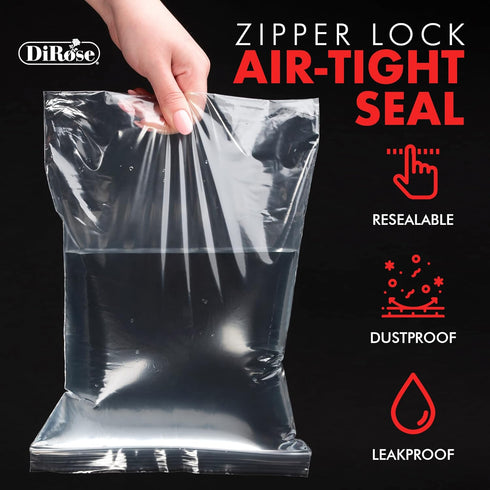Zip Bags Clear Plastic with Zipper Seal by DiRose for Organizing, Travel, and Storage, 1.5X1.5, 1000 Pack