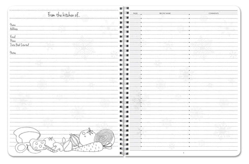 BookFactory Holiday Recipe Book, My Favorite Holiday Recipes, Fill in Recipe Journal, 100 Pages, 8.5" x 11"