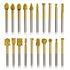 20pcs Rotary Bits Burr Set with 1/8 inch Shank for DIY Woodworking, Carving, and Drilling
