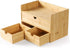 Desk Organizer with Drawers, Bamboo Desktop Organizers Storage for Bills, Office Supplies, Cosmetics, No Assembly
