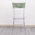 5 Pack Tableclothsfactory Sage Green Stretch Spandex Chair Sash with Silver Diamond Sash Pin Banquet Chair Band