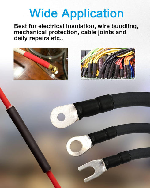 162pcs 3:1 Large Dual Wall Adhesive Heat Shrink Tubing Kit, 5 Sizes (1.25, 1, 1/2, 3/8, 1/8 inch) for Marine Electrical