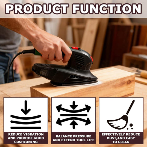 LUSTRIB 4 Set, 2 5 2 150 140mm*100mm PCS Mouse Detail Sanding Interface Pad and Sandpaper pcs Holes Foam Interface