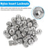 Yinpecly 110PCS 1/4"-20 Nuts,304 Nylon Insert Hex Lock Stainless Steel Locknuts,Hex Drive,Coarse Thread,Self-Locking