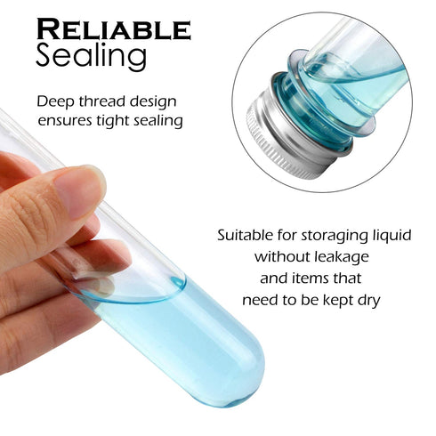 60Pack 45ML Plastic Test Tubes with Caps, Bottles Clear Bath Salt Tubes, Candy Storage Vials for Scientific