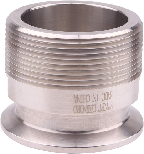 DERNORD 2'' Tri Clamp Adapter to 2 Inch MNPT Thread Ferrule Sanitary Pipe Fitting