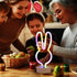 Welpurch Bunny Shape LED Neon Signs, Colorful Rainbow Rabbit Neon Lights USB/Battery Powered Night Lights with Base