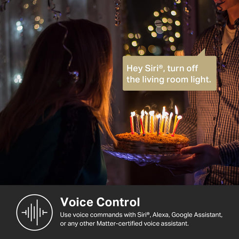 Kasa Matter Smart Light Switch, Voice Control with Siri, Alexa & Google Assistant, Easy Install, Single Pole, KS205