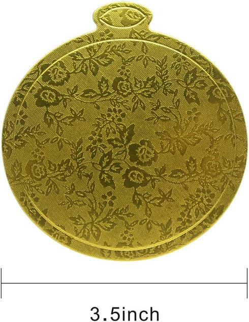 3-1/2" (9 cm) Round Mini Single Portion Cake Board, Cardboard Cake Base (Gold), 100 pcs