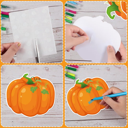Zhanmai 60 Pieces Pumpkin Cutouts - Fall Classroom Bulletin Board Decorations for Thanksgiving Halloween Decor