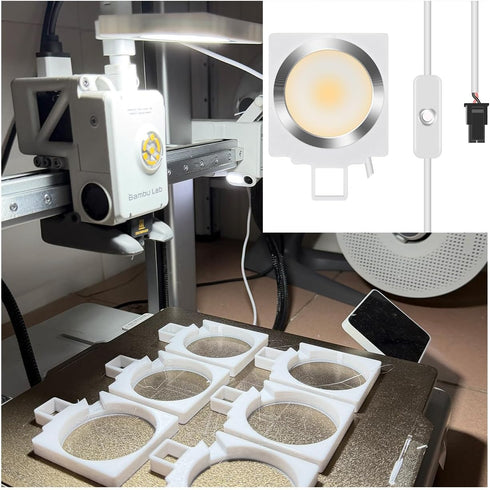 A1 3D 24V/ 2W Upgrade LED Light Kit Compatible with Bmabulab Printer, Plug and Play, High Brightness Lighting