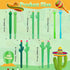 Tinlade 200 Pcs Cactus Shaped Gel Pens - Cute 0.5mm Black Ink Cacti Pens for Office, School Supplies, Prize Student