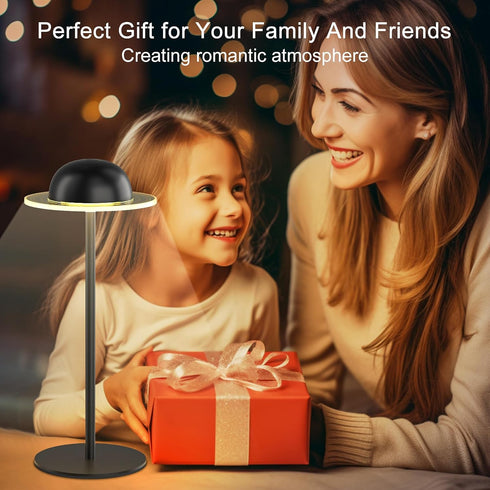 2400mAh Dimmable Cordless Table Lamp, Portable LED Desk Lamps, Rechargeable & with Remote, Dynamic Music Sync