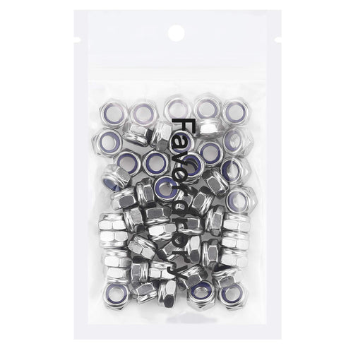 M6 x 1.0mm 304 Stainless Steel Self-Lock Hex Lock Nuts, Self Clinching Nuts, 50 PCS