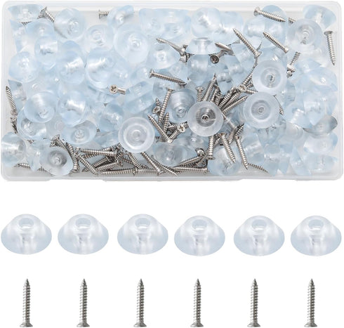Yinluluna 100 Pack Round Clear Rubber Feet for Cutting Board, Non Slip Cutting