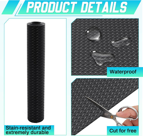 20 10 Breling in x ft Rubber Diamond Plate Rolls Garage Floor Mat for Under Car, Heavy Duty Flooring Rug for Trailers