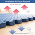 BK&MF 12" Room,White+blue,16PCS Interlocking Foam Floor Tiles, Thickened Baby Crawling Mat, Non-Slip Shock Absorbent