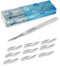 Surgical Grade Blades #11, 10pcs Sterile with #3 Scalpel Knife Handle for Biology Lab Anatomy
