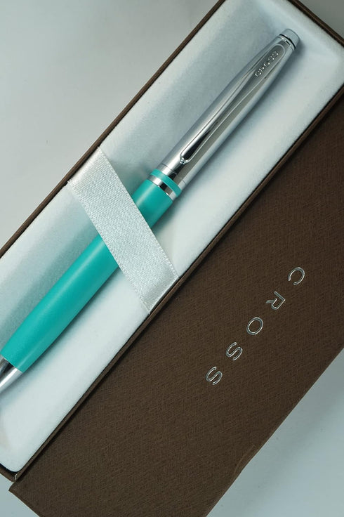 Cross Limited Collection Classic Avitar - Matte Teal Barrel with Polished Chrome Appointments, Luxury Gift Pen
