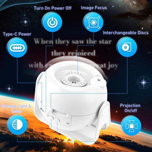 Lewtemi 12 Communion, Bible Verse Projector with Interchangeable Scripture Slides, Religious Gifts for Kids Adult