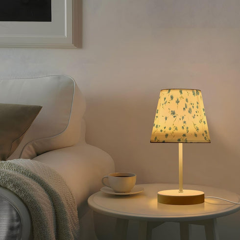 3 ALAZA Bedside Lamp French Blue Flower Wildflowers Table Lamp for Bedroom Desk Lamp with USB Port LED Nightstand Color